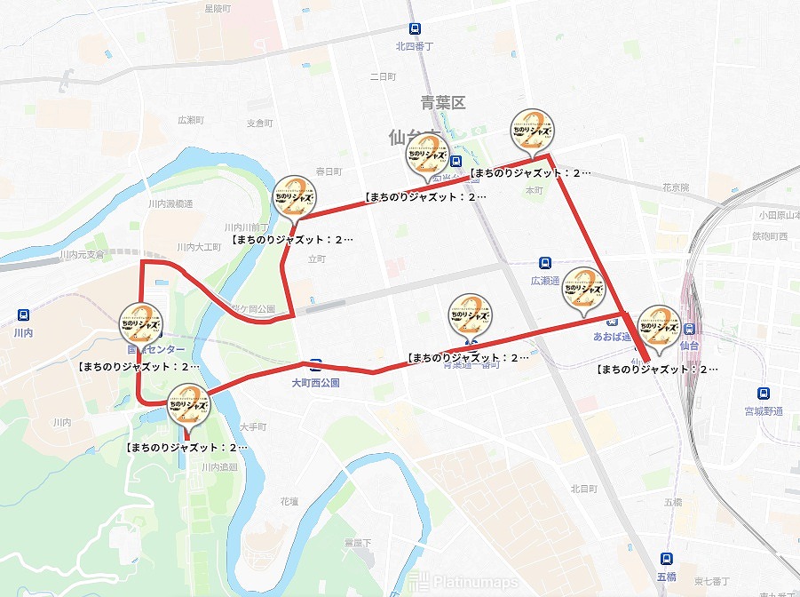 特別路線バスの路線図