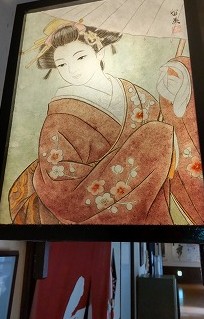 旅館多郎兵衛の館内には、湯沢市ゆかりの絵どうろうの絵も飾っている