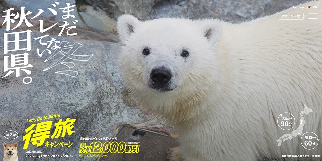 男鹿水族館GAOのしろくまが人気です（公式サイトより）